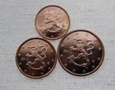 monede 1,2,5 euro centi FINLANDA 2013 UNC foto