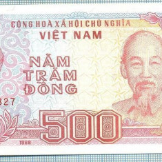 608 BANCNOTA - VIETNAM - 500 DONG - anul 1988 -SERIA 8949827 -starea care se vede