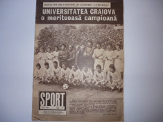 Revista SPORT (mai1980) UNIVERSITATEA CRAIOVA - Campioana; semifinalistele Cupei Romaniei foto