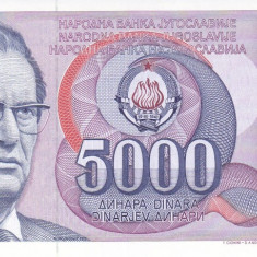 Bancnota Iugoslavia 5.000 Dinari 1985 - P93a UNC