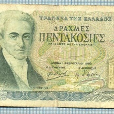 560 BANCNOTA - GRECIA - 500 DRACHMAES - anul 1983 -SERIA 161661 -starea care se vede