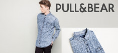 PULL and BEAR 2014. Camasa denim subtire cu imprimeu barbati &amp;quot;DENIM SHIRT&amp;quot;. Marime S, M. OUTLET. Produse NOI originale REDUSE! foto