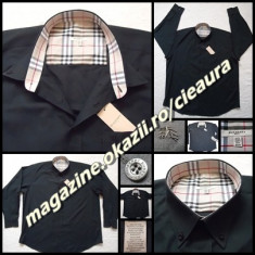 CAMASA BARBATEASCA NEAGRA masura 3XL FIRMA BRAND BURBERRY LONDON 100% BUMBAC MANECA LUNGA CAMASI BARBATI BARBATESTI XXXL 47 - 48 COLECTIE NOUA foto