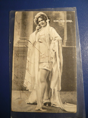 Ilustrata - Fotografia actritei Komlossi Emma , circulat 1906 foto