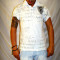 Tricou polo hip hop Mecca white 100% autentic