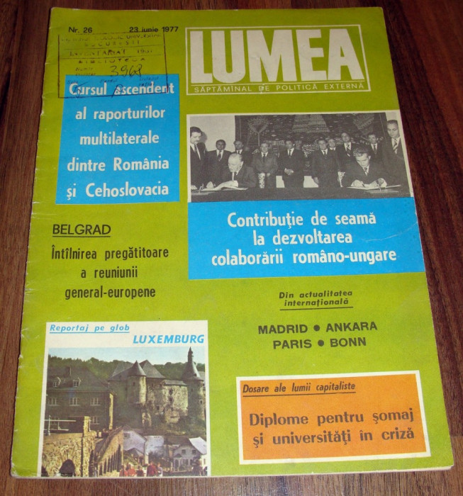 REVISTA &#039;LUMEA&#039; - 23 iunie 1977