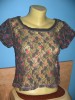 Tricou dama Pull&amp;Bear gri cu floricele, masura L, nou cu eticheta