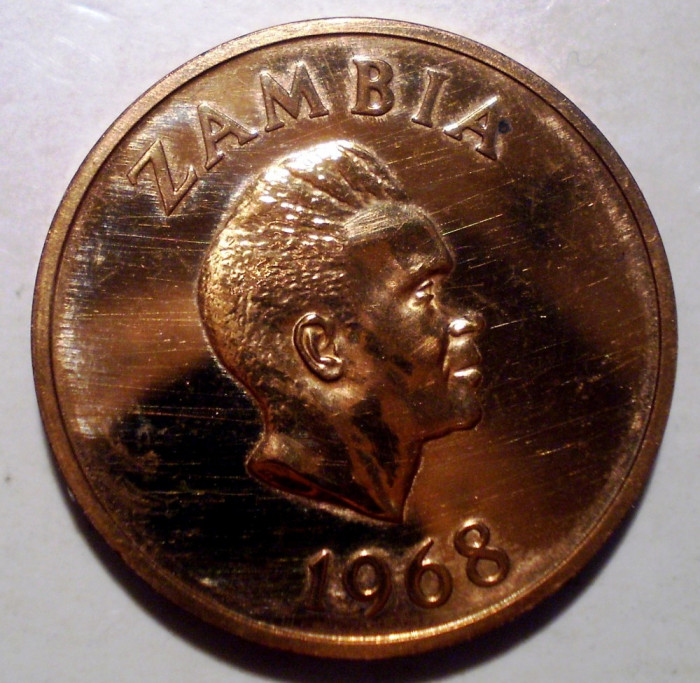 A.054 ZAMBIA 2 NGWEE 1968 PROOF 4000ex.