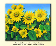 Pictura cu floarea soarelui (1) - ulei pe panza 60x50cm, livrare gratuita 24-48h foto