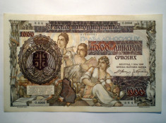 140. SERBIA OCUPATIE GERMANA 1000 DINARA DINARI 1941 SR. 563-564 VF/AUNC SERII CONSECUTIVE foto