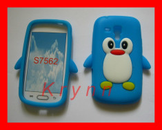 SC196 Husa silicon Samsung Galaxy S Duos S7562 S7580 Trend plus, PINGUIN+ FOLIE foto