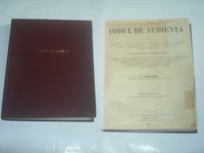 C. HAMANGIU - CODUL DE AUDIENTA ~ Editie 1923, Editia a treia