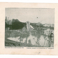 359 - BUCURESTI, Expo. Gen. Lacul si toboganul - old postcard - unused - 1906