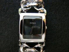 CEAS DAMA GUESS MILLENIUM RECTANGULAR SILVER&amp;amp;BLACK EDITION-COLECTIE 2016-SUPERB foto