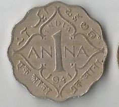 Moneda 1 anna 1941 - India foto