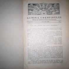LUMINA CRESTINULUI * REVISTA CATOLICA LUNARA - IASI - 1936