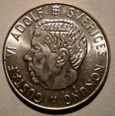 A.213 SUEDIA GUSTAF VI ADOLF 1 KRONA 1963 XF .4 ARGINT 7g foto