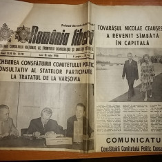 romania libera 18 iulie 1988-ceausescu la comitetului tratatului de la varsovia