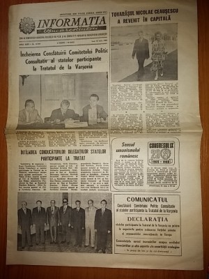 ziarul informatia bucurestiului 18 iulie 1988-ceausescu in vizita la varsovia foto