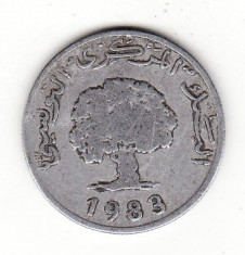 Tunisia 5 millimes 1983 - KM# 282 foto
