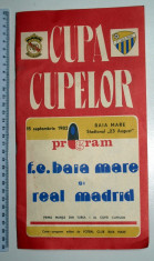 REVISTA / PROGRAM FOTBAL - CUPA CUPELOR - F C BAIA MARE - REAL MADRID -15 SEPT.82 , STADIONUL 23 AUGUST foto