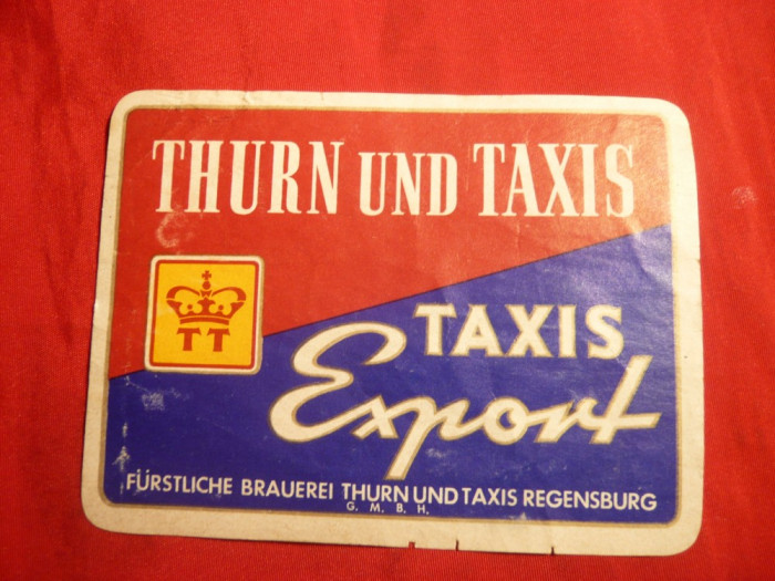 Eticheta veche de Bere - Thurn und Taxes