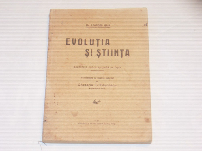 LEANDRO GAIA - EVOLUTIA SI STIINTA-Examinare critica sprijinita pe fapte-Ed.1926
