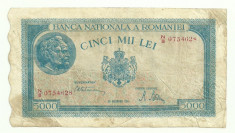 ROMANIA 5000 5.000 LEI 20 Decembrie 1945 P-55 [9] foto