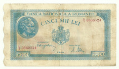 ROMANIA 5000 5.000 LEI 2 MAI 1944 P-55 [7] foto