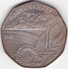 Moneda - Republica Austria - 5 Euro 2003 - Energie hidraulica - Argint foto