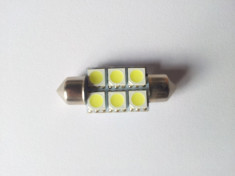 Bec led auto soclu C5W, Festoon, sofit, 6 smd, 36mm foto