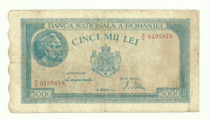 ROMANIA 5000 5.000 LEI 10 octombrie 1944 P-55 [8] foto