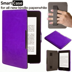 Husa / Coperta Mov, prindere mana, / KINDLE PAPERWHITE / SLIM / PIELE PREMIUM / functie wake and sleep - Cadou - 3000 de carti foto