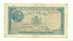 ROMANIA 5.000 5000 LEI 15 DECEMBRIE 1944 [4] P-55 foto