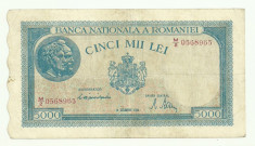 ROMANIA 5000 5.000 LEI 10 octombrie 1944 P-55 [2] foto