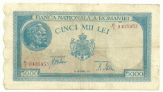ROMANIA 5000 5.000 LEI 28 Septembrie 1943 P-55 [2] foto