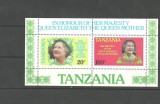 TANZANIA 1985 - ANIVERSARE REGINA ELISABETA, bloc nestampilat, T10, Regi