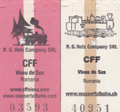 Lot 2 Bilete tren ( Mocanita jud MM) CFF , Viseu de Sus foto