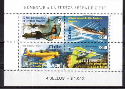 CHILE 2001, Aviatie, serie neuzata, MNH foto