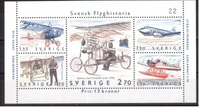 SUEDIA 1984, Aviatie, serie neuzata, MNH foto