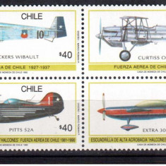 CHILE 1990, Aviatie, serie neuzata, MNH