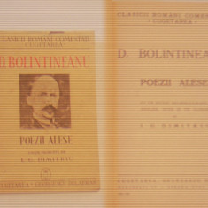 D.BOLINTINEANU - POEZII ALESE - editie ingrijita de I.G.DIMITRIU - Ed.1940