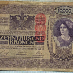 2048 BANCNOTA - AUSTRO-UNGARIA(Deutschosterreich)(scrie si in romana) - 10 000 KRONEN - anul 1918(1919)supratipar -SERIA 40765 -starea care se vede