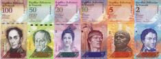 VENEZUELA 2-5-10-20-50-100 bolivares UNC!!! foto