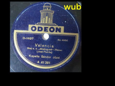 kapelle sandor jozsi-disc gramofon/patefon Odeon; fata I-Valencia; fata II-Decameron; are doar o mica zgarietura superficiala foto
