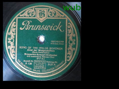 Brunswick-konzert-orchester-disc gramofon Brunswick; fata I-&amp;quot;Song of the Volga boatmen&amp;quot; [ impreuna cu un cor barbatesc rus ]; fata II-&amp;quot;Goin home&amp;quot; foto