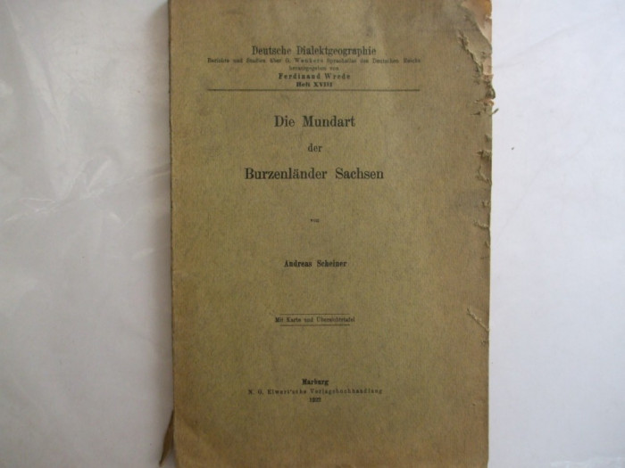 Die Mundart der Burzenlander Sachsen Marburg 1922 1 harta color