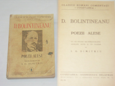 D.BOLINTINEANU - POEZII ALESE Ed.1940 foto