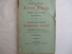 Poesii patriotice de autori romani versificate in limba germana Bucuresti 1900 foto