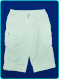 Pantaloni de vara 3/4, bumbac doc alb, C&amp;A &rarr; fetite | 2&mdash;3 ani | 98 cm, Fete